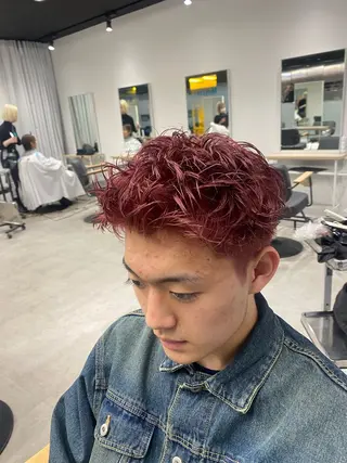 ショート カラー メンズ シャドウパーマ/ ルーズパーマ/メンズのヘアスタイル