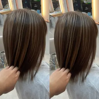 ミディアム カラー ブリーチ無しダブル カラー🦕まどかのヘアスタイル