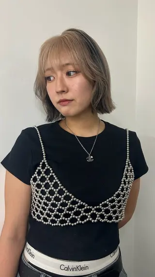 ショート カラー 名古屋栄/ブリーチ/ ボブ🧃木下桃嘉のヘアスタイル