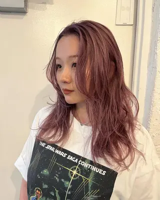 セミロング カラー ✴︎UNU ✴︎モエカのヘアスタイル