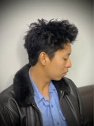 ショート パーマ メンズ 柄﨑 比呂/ancielのヘアスタイル