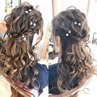 セミロング ヘアアレンジ 早朝✨ヘアセット 着付け/清水玲歌のヘアスタイル
