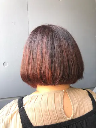 ミディアム カラー ヘアアレンジ 🎀縮毛矯正.暗髪 .艶髪🩶ちひろのヘアスタイル