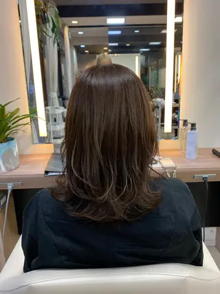 セミロング カラー ブリーチカラー/ベー ジュ/Hono🦖のヘアスタイル