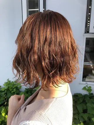 ミディアム カラー パーマ カノエ 松江学園店のヘアスタイル