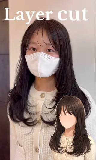 ミディアム カラー 🤎韓国ヘア ベージュ まゆか🤎のヘアスタイル