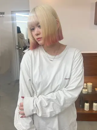 ミディアム いざわりお /梅田/ブリーチのヘアスタイル