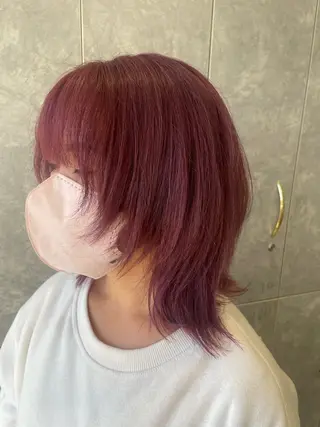 ミディアム 顔まわり/インナー カラー/　syuriのヘアスタイル