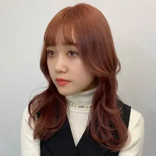 ロング カラー パーマ ヘアアレンジ メンズ キッズ ネイル マツエク・マツパ アイブロウ エクステモデル募集 💗大阪梅田/川上のヘアスタイル