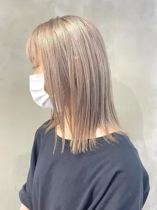 カラー まろみ暖色×ボブ ×chia🕯のヘアスタイル