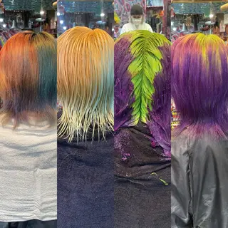 ショート カラー ヘアアレンジ メンズ 🌈派手髪エクステ ブレイズ🌈ひろとのヘアスタイル