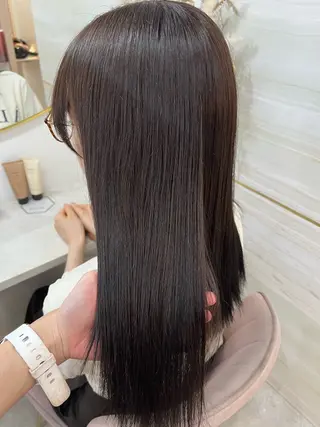 セミロング カラー 🤍あみ🤍暗髪オリ ーブ特化🌿髪質改善のヘアスタイル
