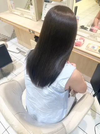 ミディアム カラー 🛜地毛風縮毛矯正/ 暗髪カラー/小林🛜のヘアスタイル