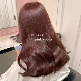 セミロング カラー 韓国風艶髪🎀 暖色カラー🤍のヘアスタイル