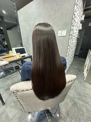 ロング 韓国　レイヤーカット ハッシュカットのヘアスタイル