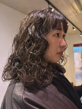 セミロング パーマ パーマ/メンズパーマ /ボブパーマ/HYOのヘアスタイル