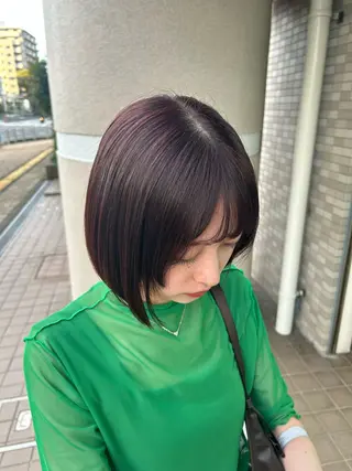 ミディアム ハタエクルミ/辻堂 /ワンカラー🍀*゜のヘアスタイル