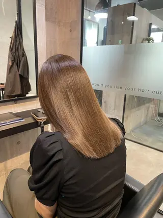 セミロング カラー 👑髪質改善カラー 中垣斗希のヘアスタイル