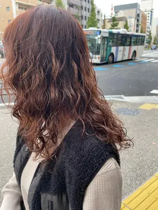 ロング カラー パーマ 東 史夏のヘアスタイル