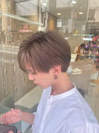 カラー パーマ ヘアアレンジ メンズ 【メンズパーマ✨️ 髪質改善矯正】岩城のヘアスタイル