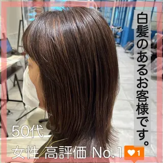 ミディアム カラー 長津 健一郎のヘアスタイル