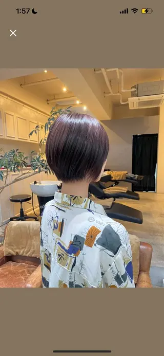 ショート 髪質改善×ブリーチ 無しWカラー🫧天神のヘアスタイル