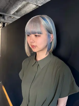ショート カラー ブリーチ/エクステ/ 新宿/アリルのヘアスタイル