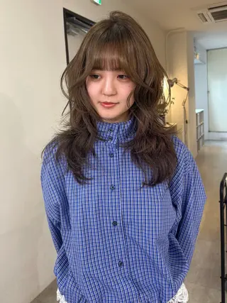 セミロング カラー mizuki/ピンク ベージュ.レイヤーのヘアスタイル