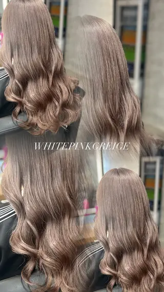 ロング カラー 透明感グレージュ/ YUNAのヘアスタイル