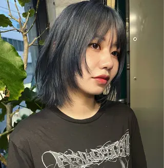 ミディアム ハッシュカット カシマハヤトのヘアスタイル