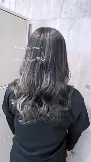 セミロング カラー ヘアアレンジ ♡🎀垢抜け透明感 カラーaomi🐇♡のヘアスタイル