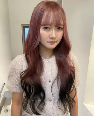 セミロング カラー パーマ ヘアアレンジ キッズ 栄💗レイヤーカット ｜パーマ｜haruのヘアスタイル