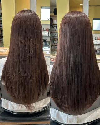 ロング パーマ hub hair レイヤー/透明感のヘアスタイル