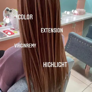 ロング カラー エクステ🩵ブリーチ 韓国ヘア🩵KAEのヘアスタイル