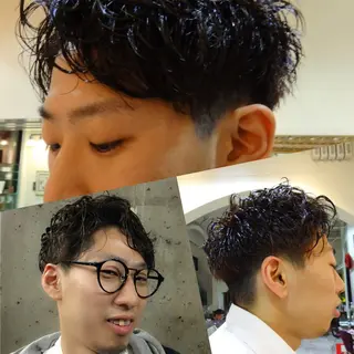 パーマ メンズ ✨デザインカラー✨ ハイトーン　森貴章のヘアスタイル