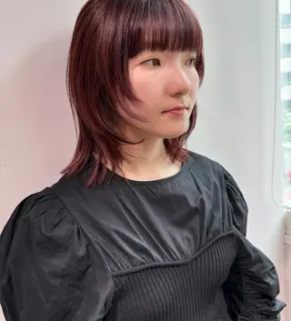 ミディアム カラー やまもと さえのヘアスタイル