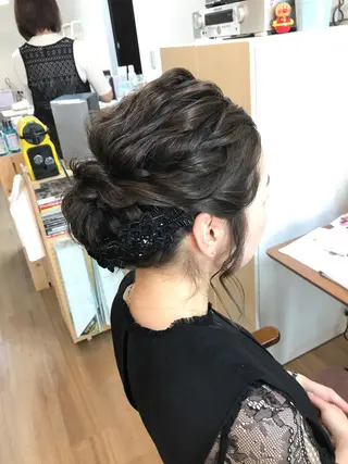 ミディアム ヘアアレンジ マツエク・マツパ 早朝✨ヘアセット 着付け/清水玲歌のヘアスタイル