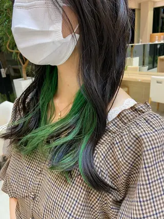 セミロング プルエクステ/インナ ーカラー🦊はるなのヘアスタイル