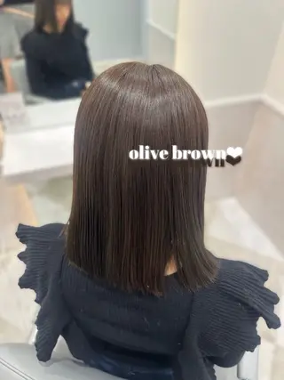 セミロング カラー 🎀ちゃんりお🎀 /ブリーチなしカラーのヘアスタイル