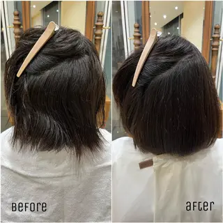 ショート レイヤーカット/ 透明感カラー/カナのヘアスタイル