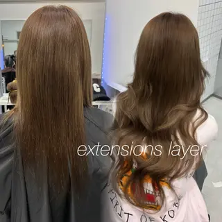 ミディアム シールエクステ/ レイヤーカット/達也のヘアスタイル