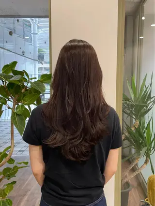 ロング カットパーマモデル 山中 遥のヘアスタイル