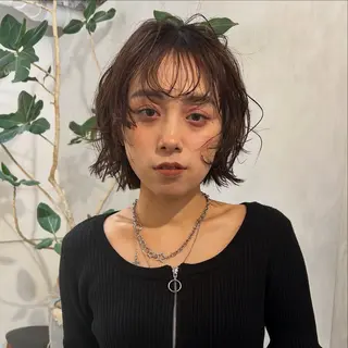 ショート カラー 切りっぱなしBOB 職人💜Anzuのヘアスタイル