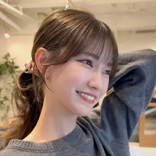 セミロング 顔周り/くびれ巻き /福岡天神/萌歌のヘアスタイル