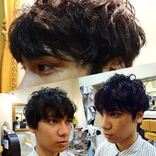 パーマ メンズ ✨デザインカラー✨ ハイトーン　森貴章のヘアスタイル