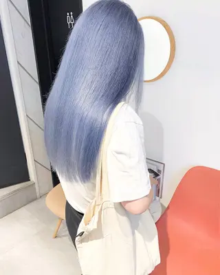 ロング カラー kanta 梅田 韓国ハイトーンのヘアスタイル