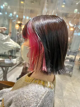 ミディアム カラー ヘアアレンジ 🌈インナーカラー ‘ショウマ’🌈のヘアスタイル