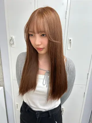 セミロング ハルカ 透明感カラー 美髪縮毛矯正🥣のヘアスタイル