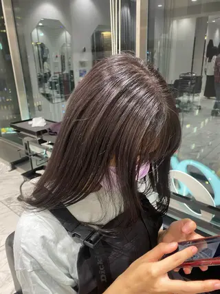 ミディアム カラー ミディアムレイヤー 添田晃基のヘアスタイル