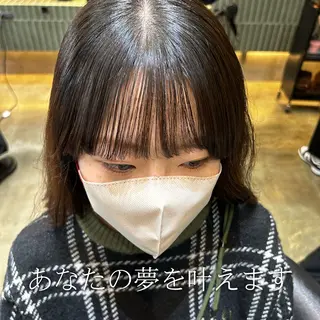 ミディアム 縮毛矯正・似合わせ タナカ レイヤのヘアスタイル